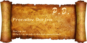 Preradov Dorina névjegykártya